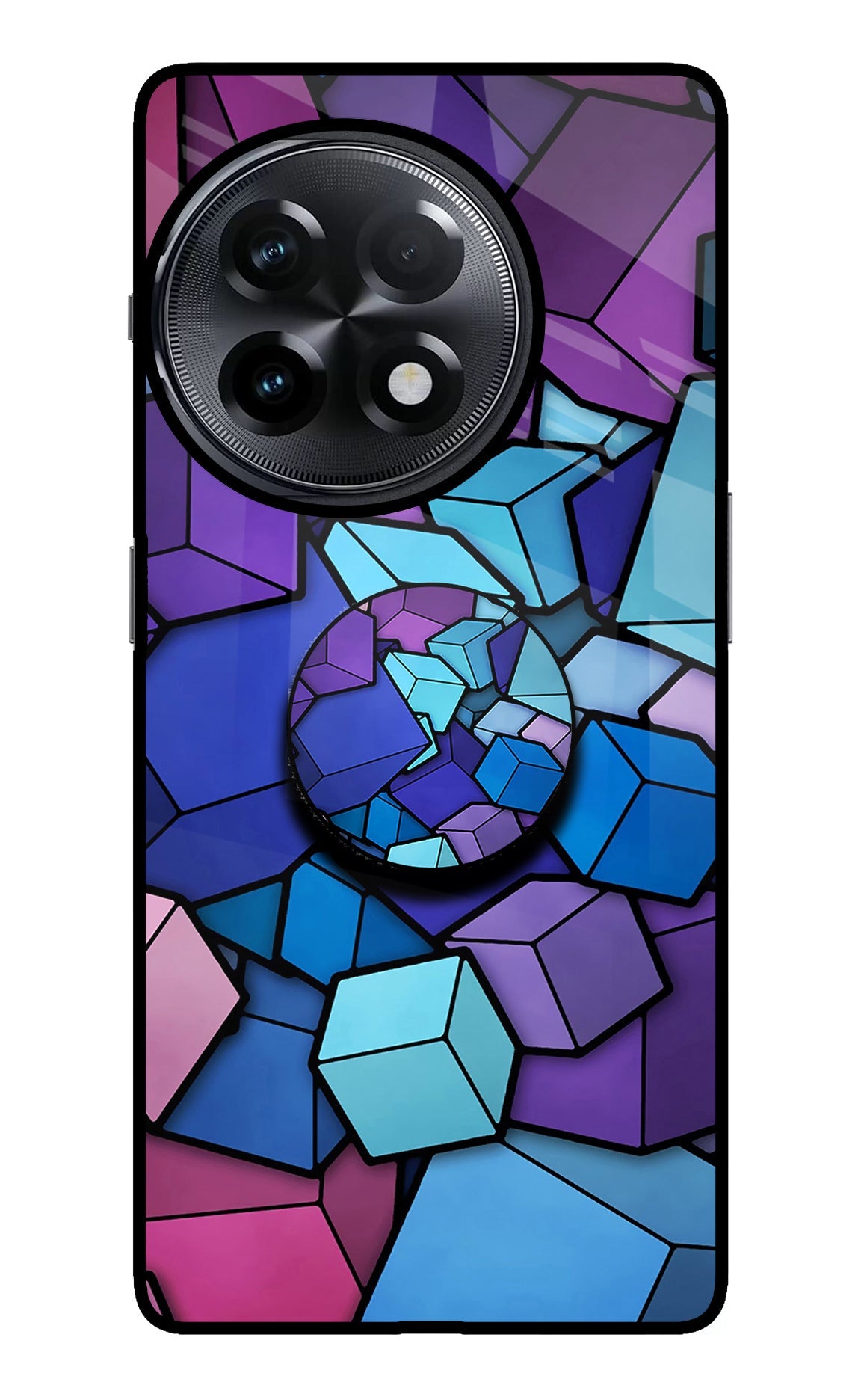 Cubic Abstract OnePlus 11R Glass Case