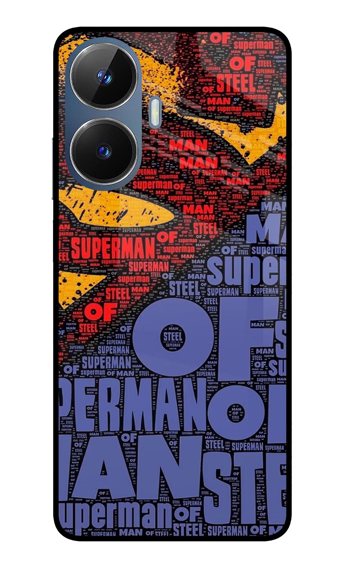 Superman Realme C55/N55 Glass Case Back Cover by Casekaro
