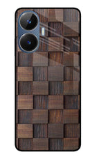 Wooden Cube Design Realme C55/N55 Glass Case