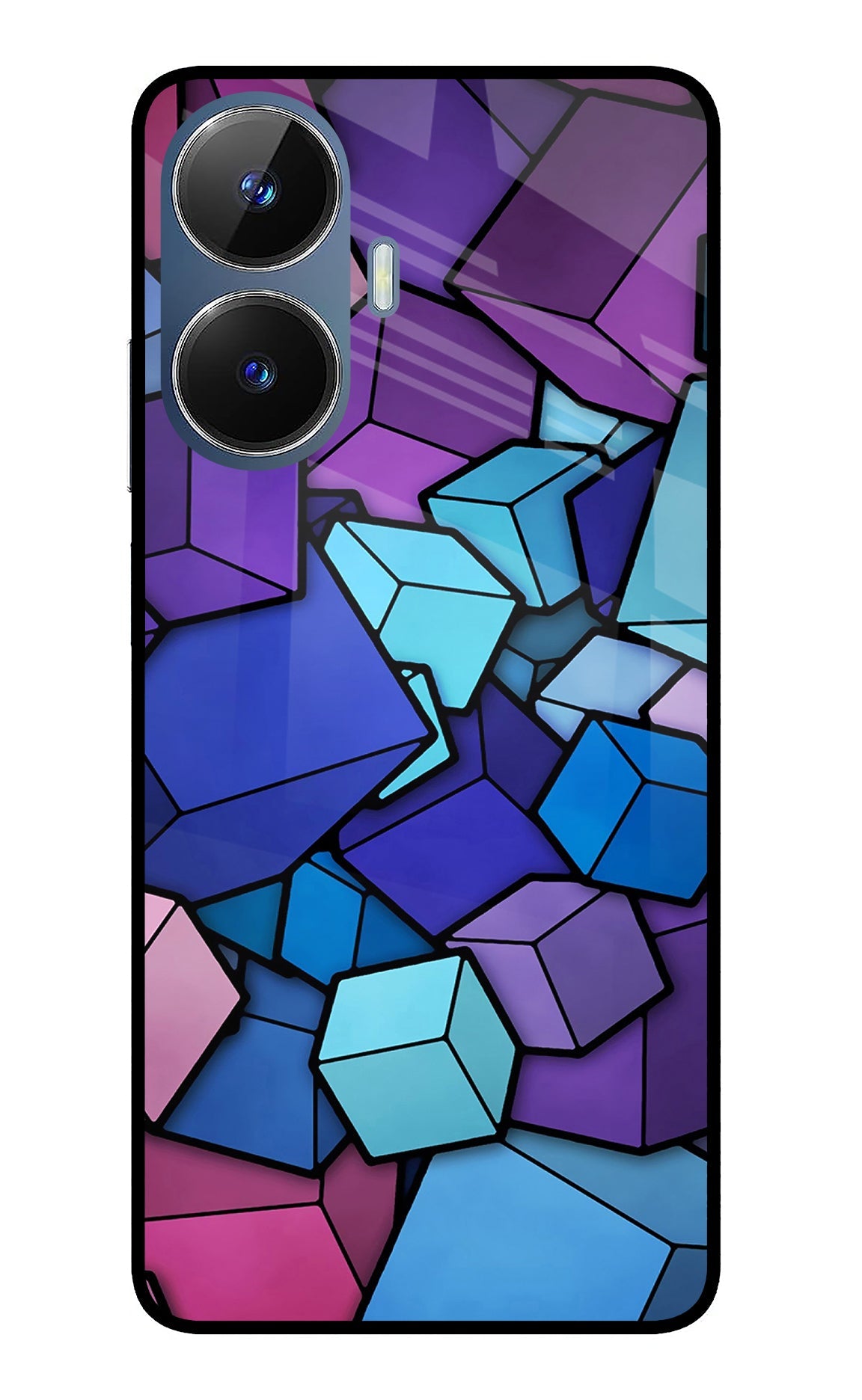 Cubic Abstract Realme C55/N55 Glass Case