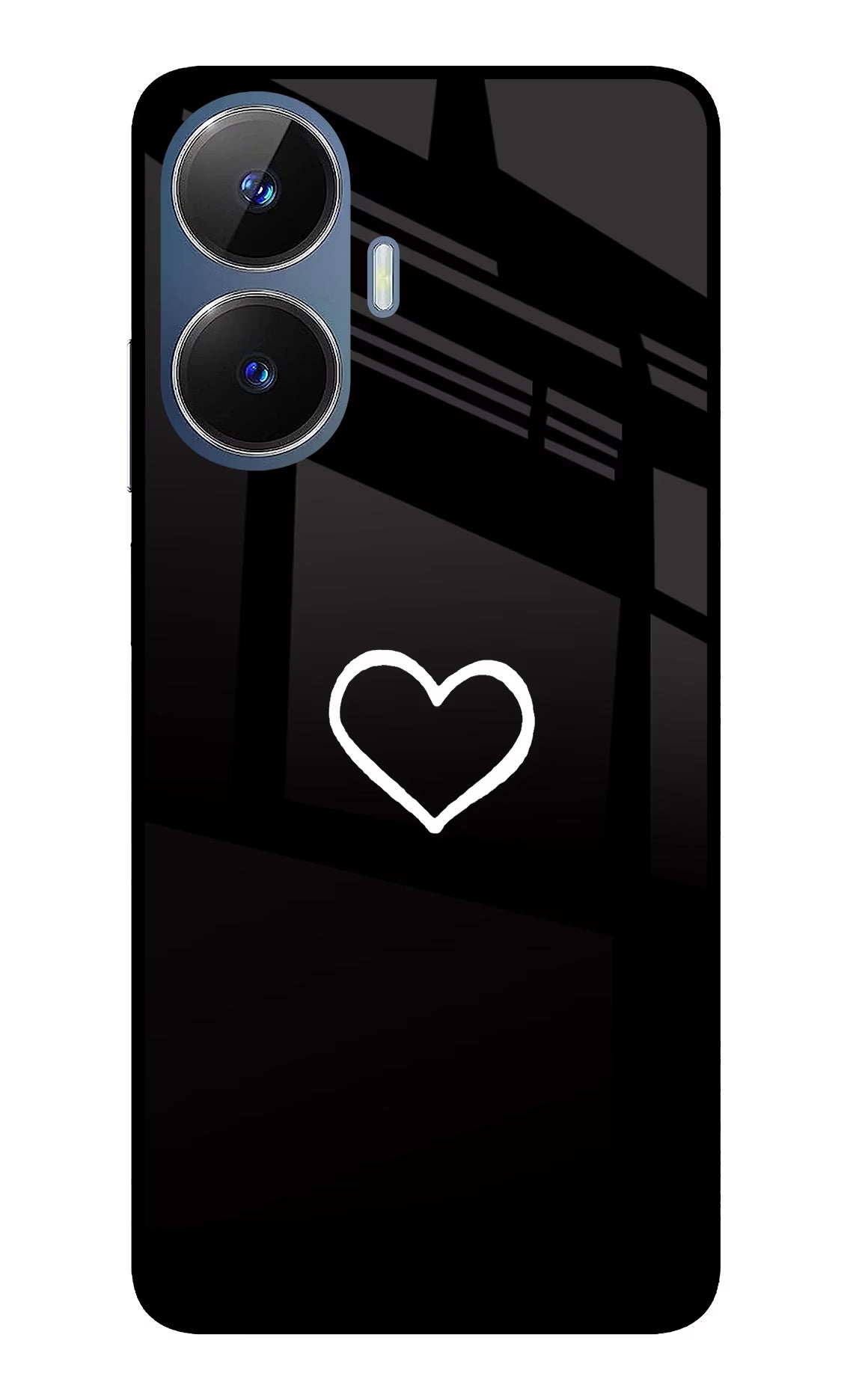 Heart Realme C55/N55 Glass Case Back Cover by Casekaro