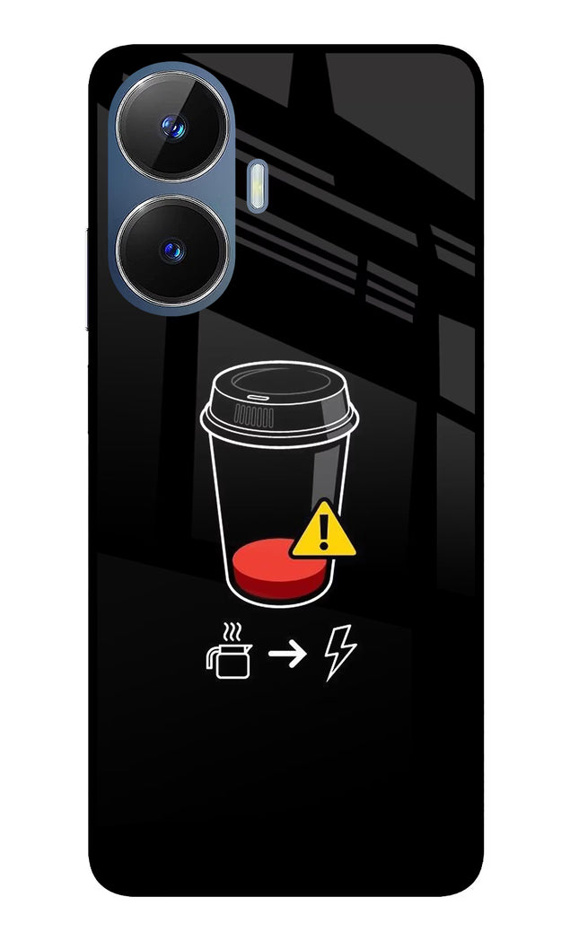 Coffee Realme C55/N55 Glass Case Back Cover by Casekaro