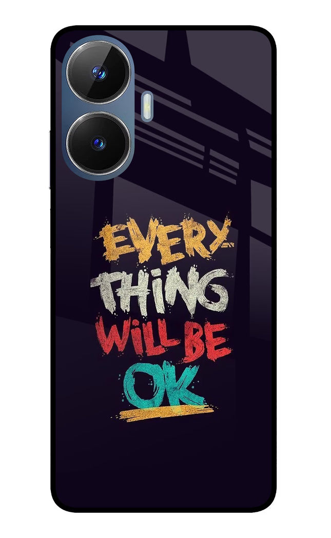 Everything Will Be Ok Realme C55/N55 Glass Case Back Cover by Casekaro