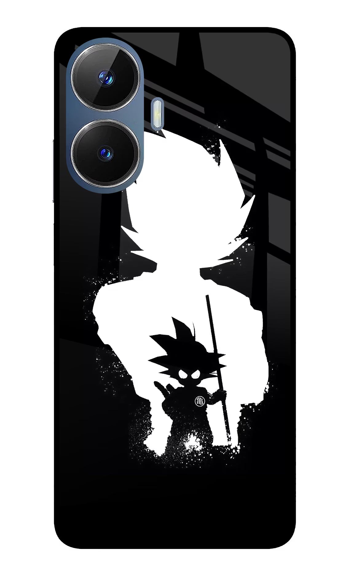 Goku Shadow Realme C55/N55 Glass Case Back Cover by Casekaro