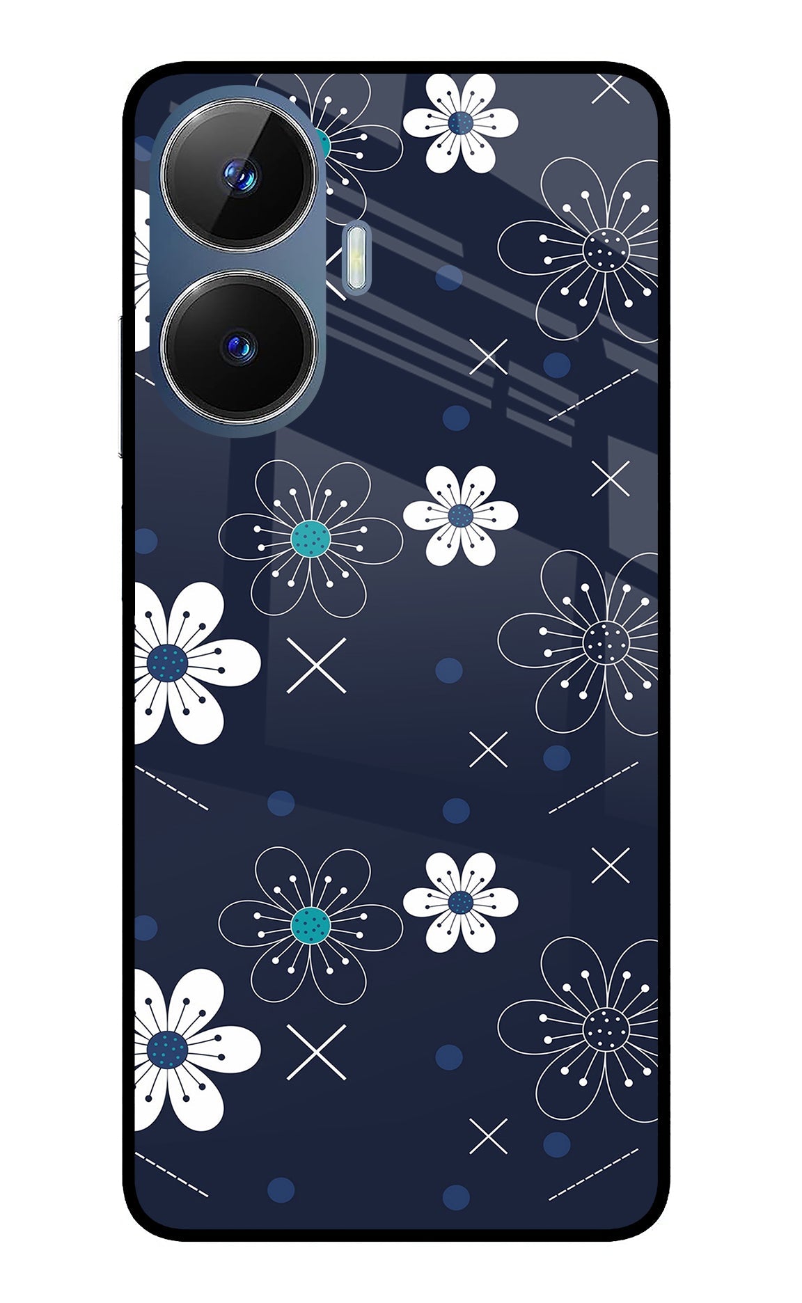 Flowers Realme C55/N55 Glass Case