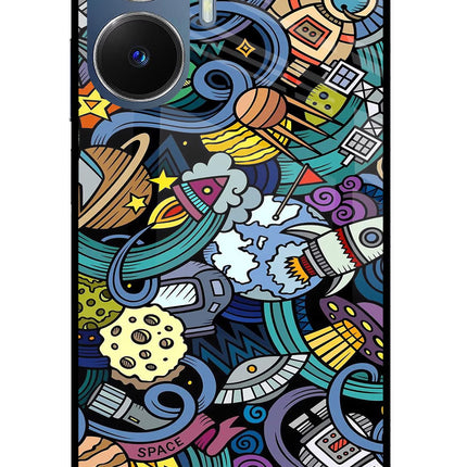 Space Abstract Realme C55/N55 Glass Case Back Cover by Casekaro