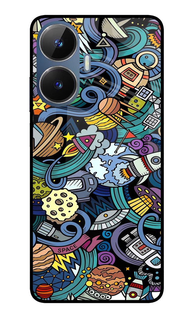 Space Abstract Realme C55/N55 Glass Case Back Cover by Casekaro