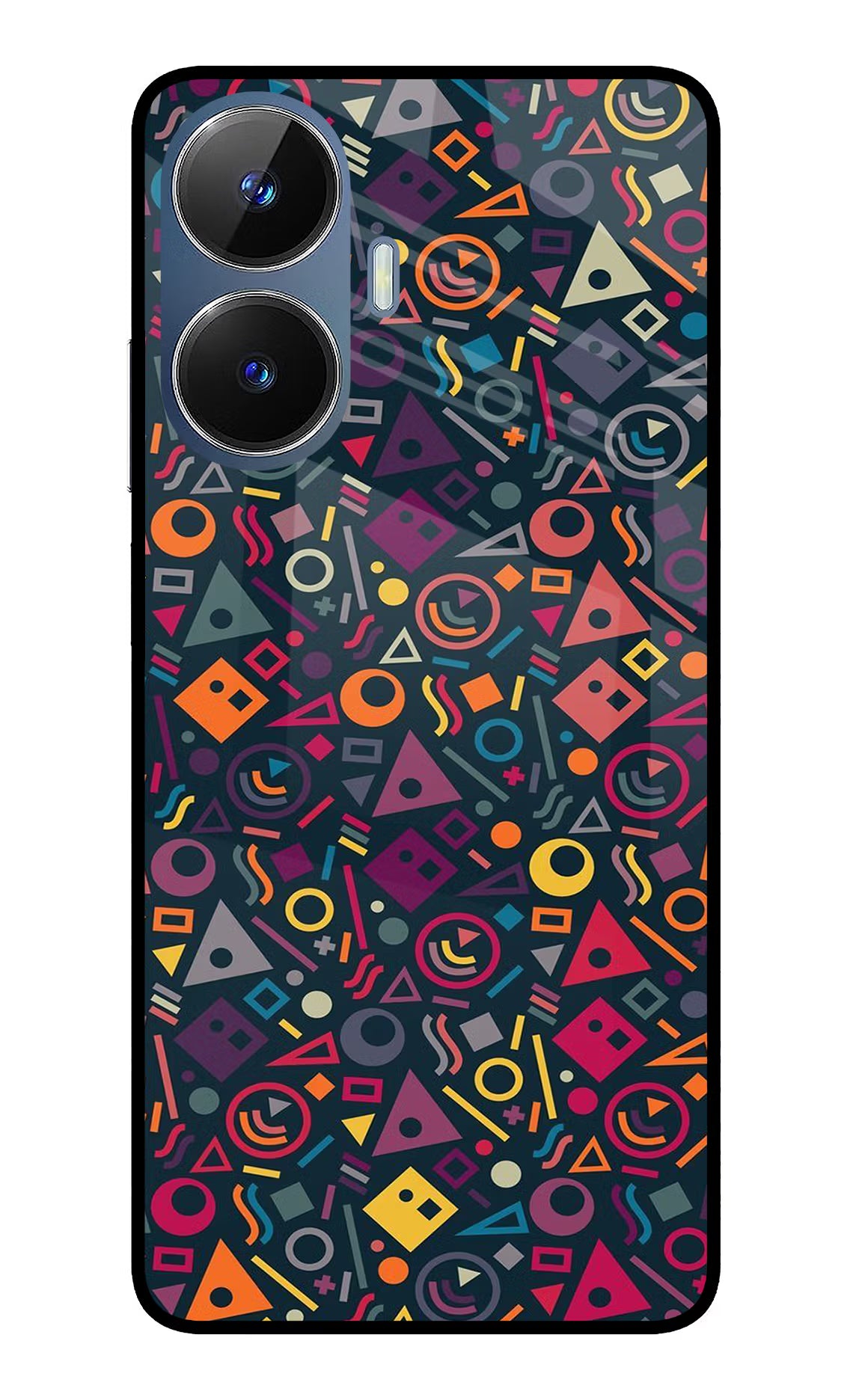 Geometric Abstract Realme C55/N55 Glass Case Back Cover by Casekaro