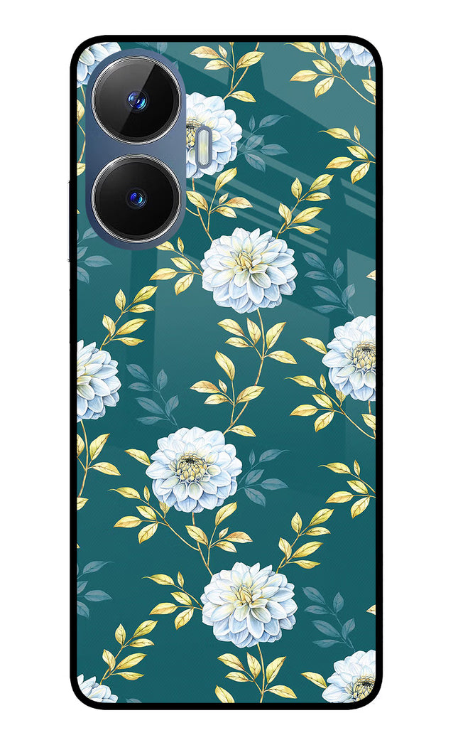 Flowers Realme C55/N55 Glass Case Back Cover by Casekaro