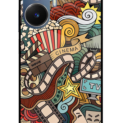 Cinema Abstract Realme C55/N55 Glass Case Back Cover by Casekaro