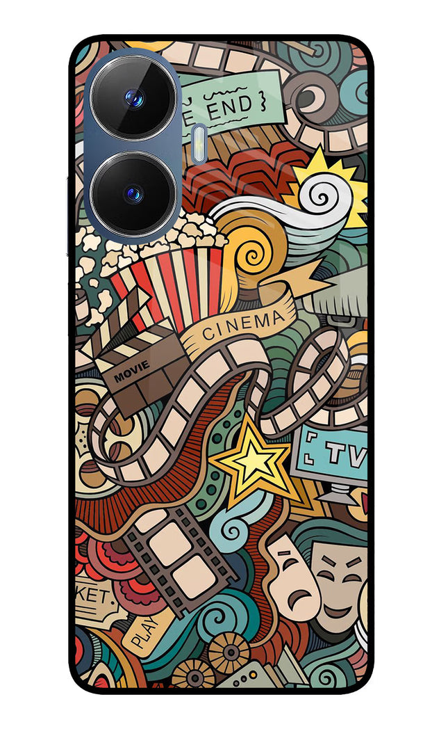 Cinema Abstract Realme C55/N55 Glass Case Back Cover by Casekaro
