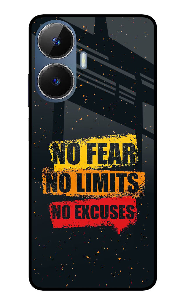 No Fear No Limits No Excuse Realme C55/N55 Glass Case Back Cover by Casekaro