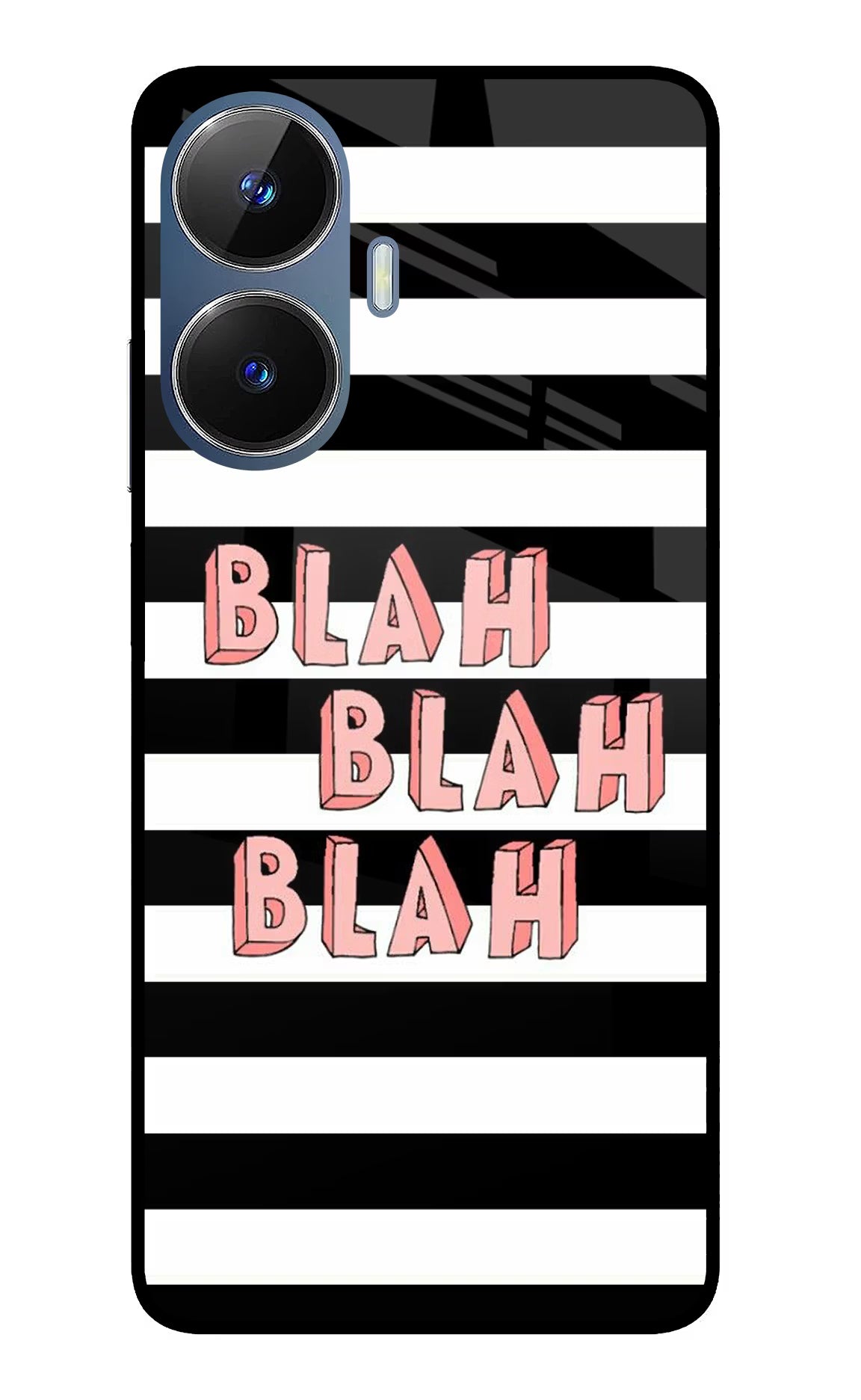 Blah Blah Blah Realme C55/N55 Glass Case Back Cover by Casekaro