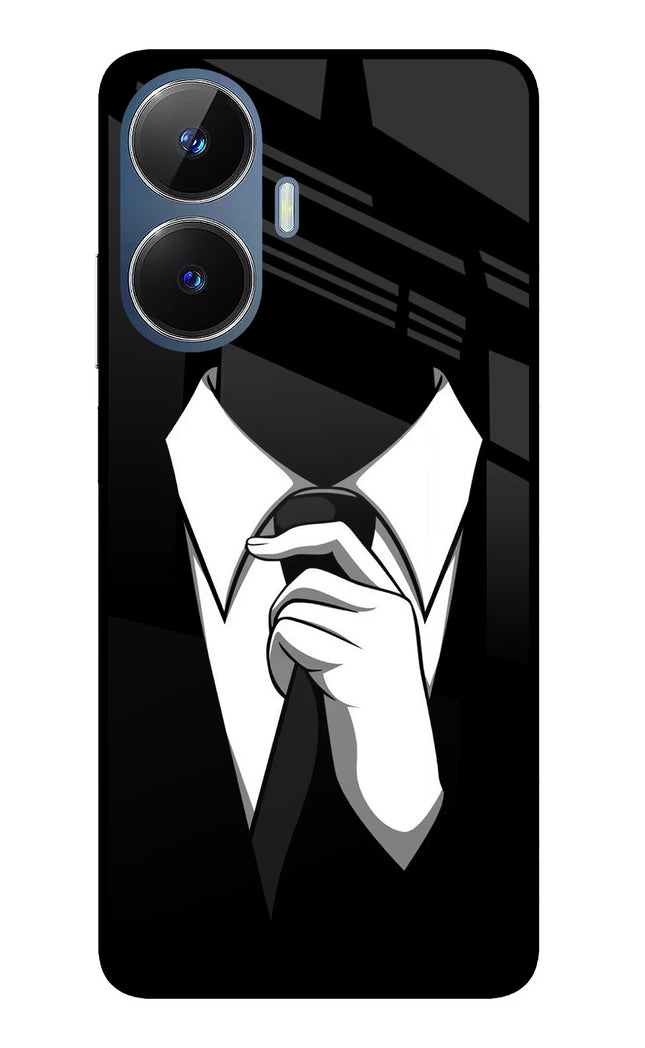 Black Tie Realme C55/N55 Glass Case Back Cover by Casekaro