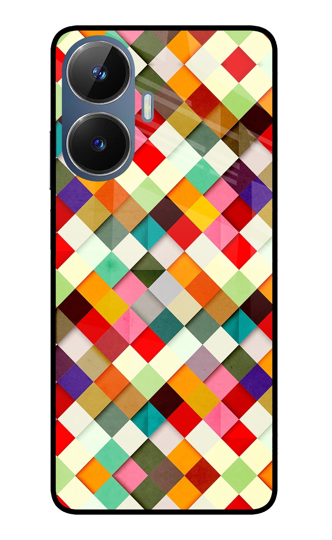 Geometric Abstract Colorful Realme C55/N55 Glass Case