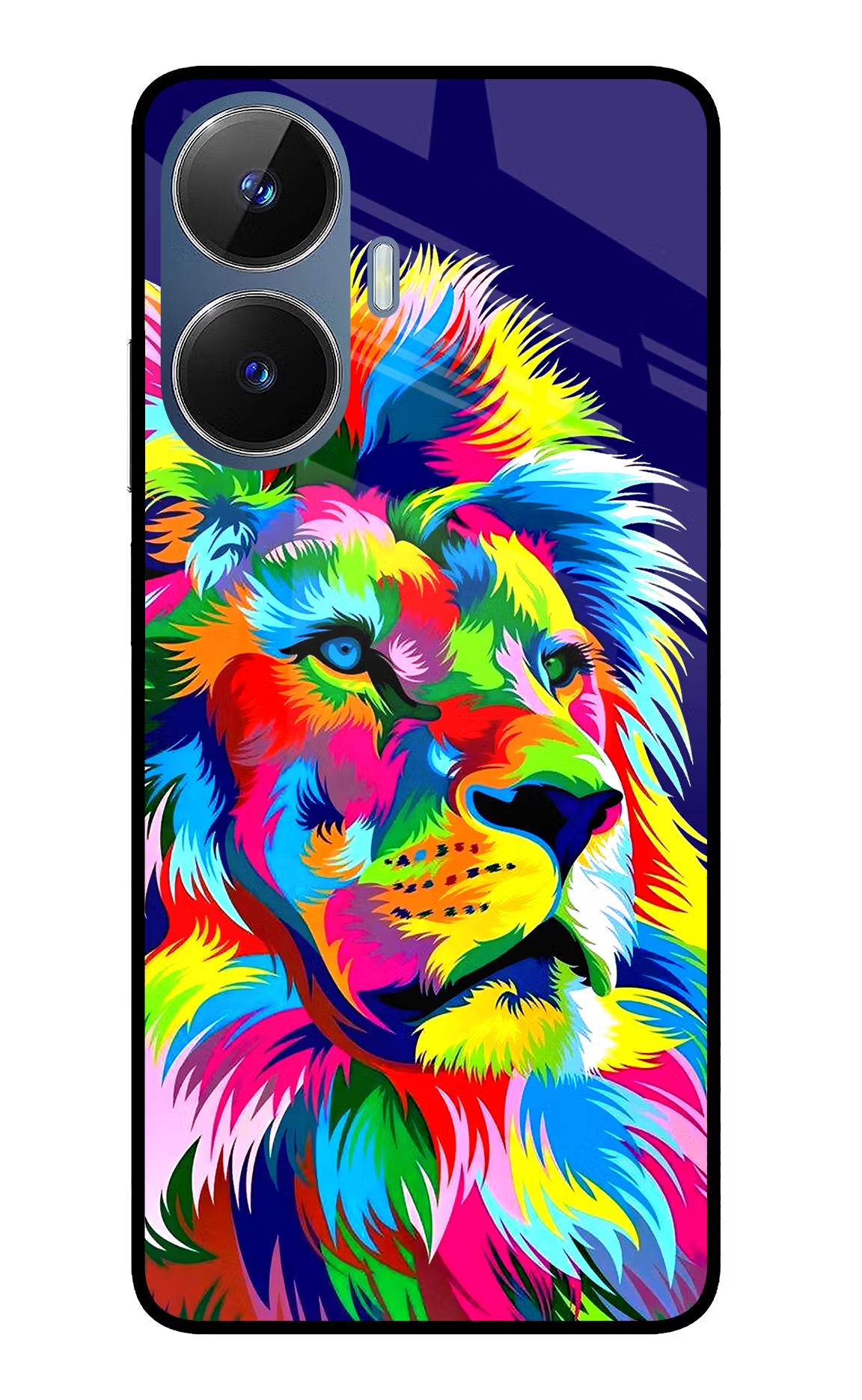 Vector Art Lion Realme C55/N55 Glass Case Back Cover by Casekaro