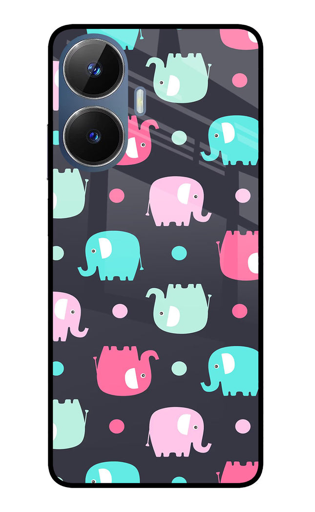 Elephants Realme C55/N55 Glass Case Back Cover by Casekaro