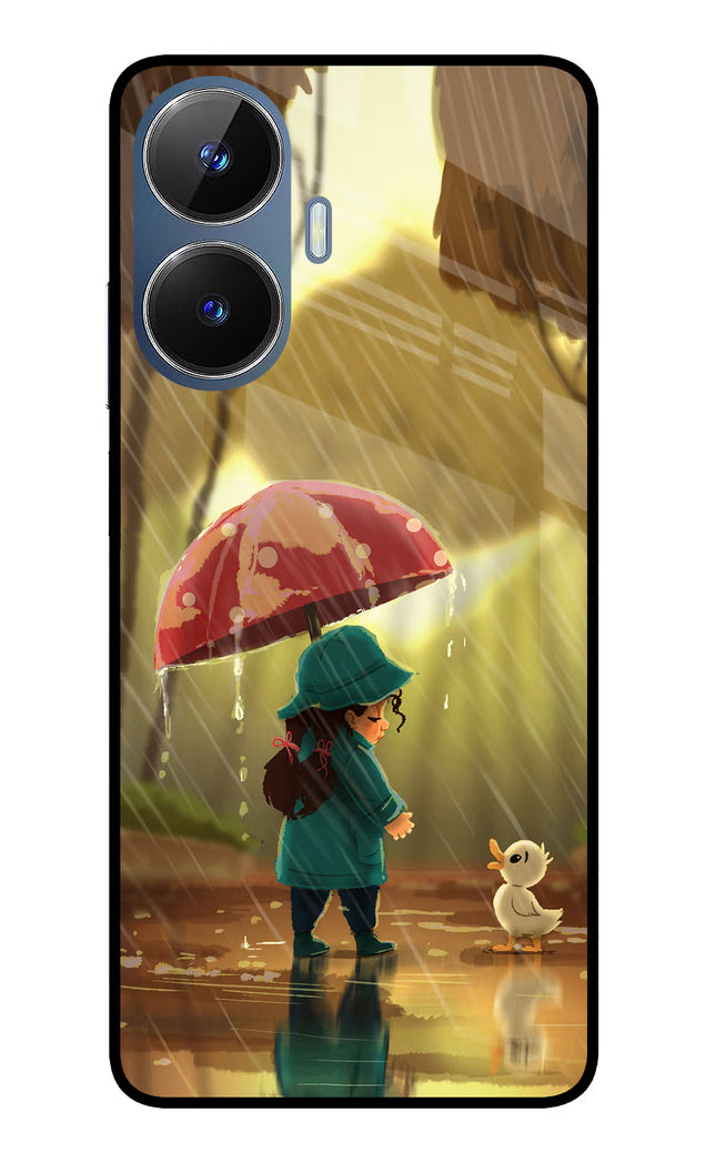 Rainy Day Realme C55/N55 Glass Case Back Cover by Casekaro