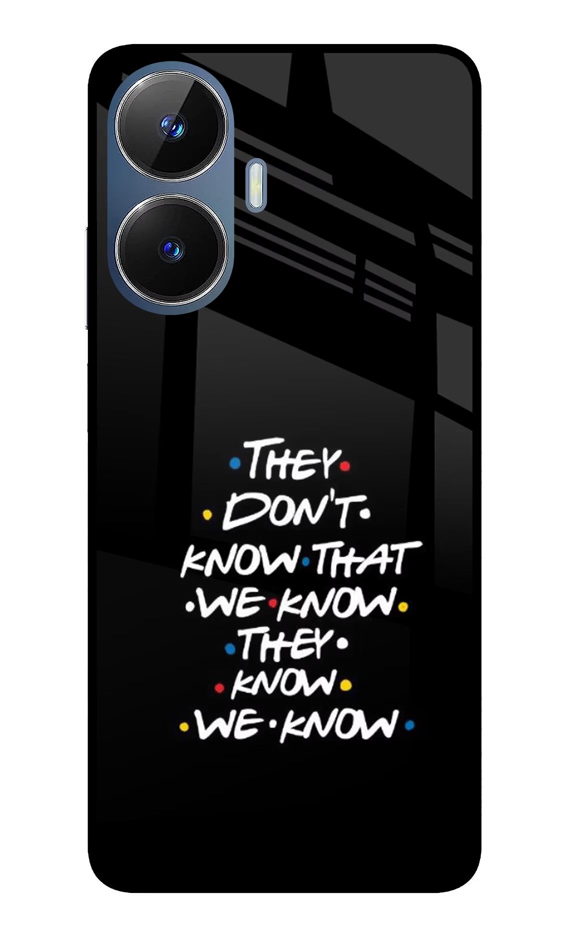 FRIENDS Dialogue Realme C55/N55 Glass Case Back Cover by Casekaro