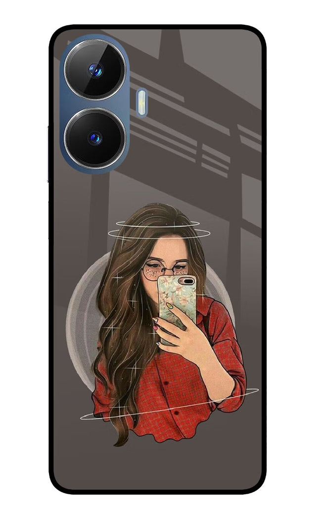 Selfie Queen Realme C55/N55 Glass Case Back Cover by Casekaro