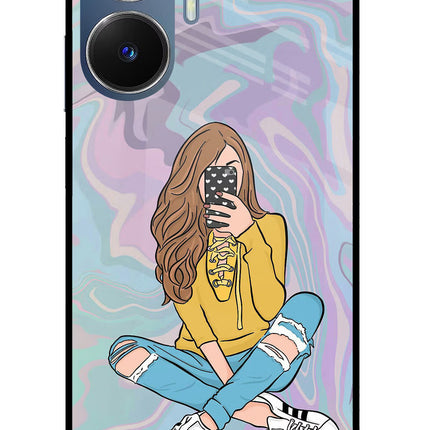 Selfie Girl Realme C55/N55 Glass Case Back Cover by Casekaro