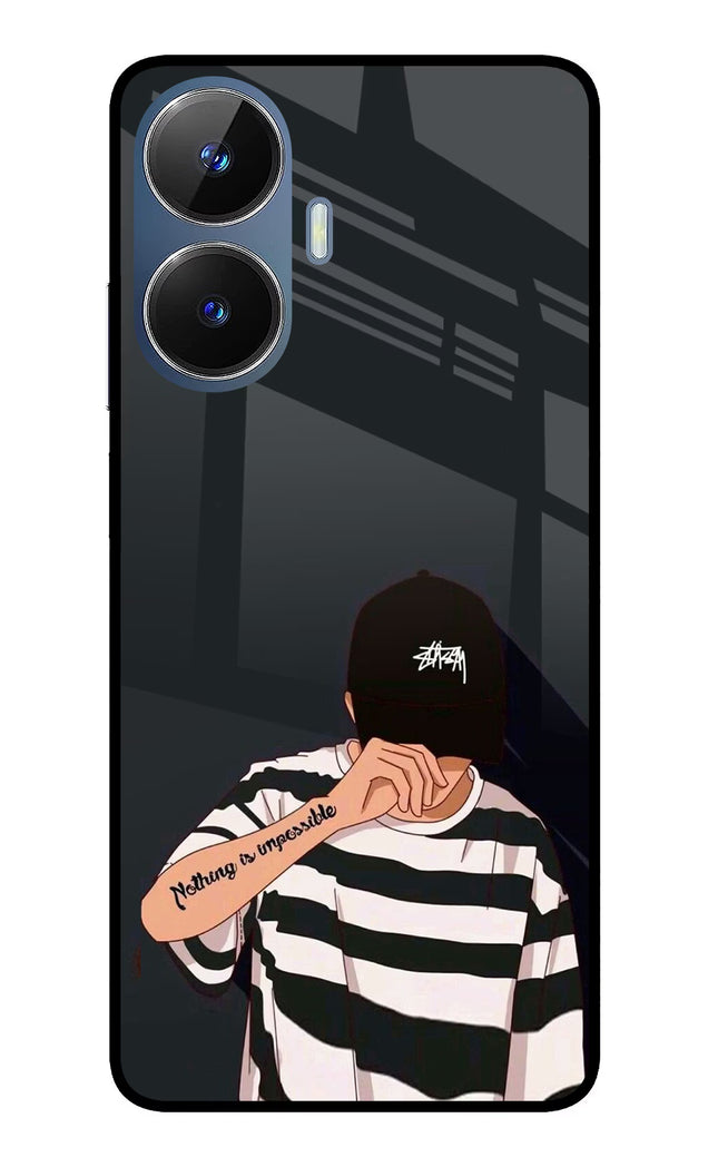 Aesthetic Boy Realme C55/N55 Glass Case Back Cover by Casekaro