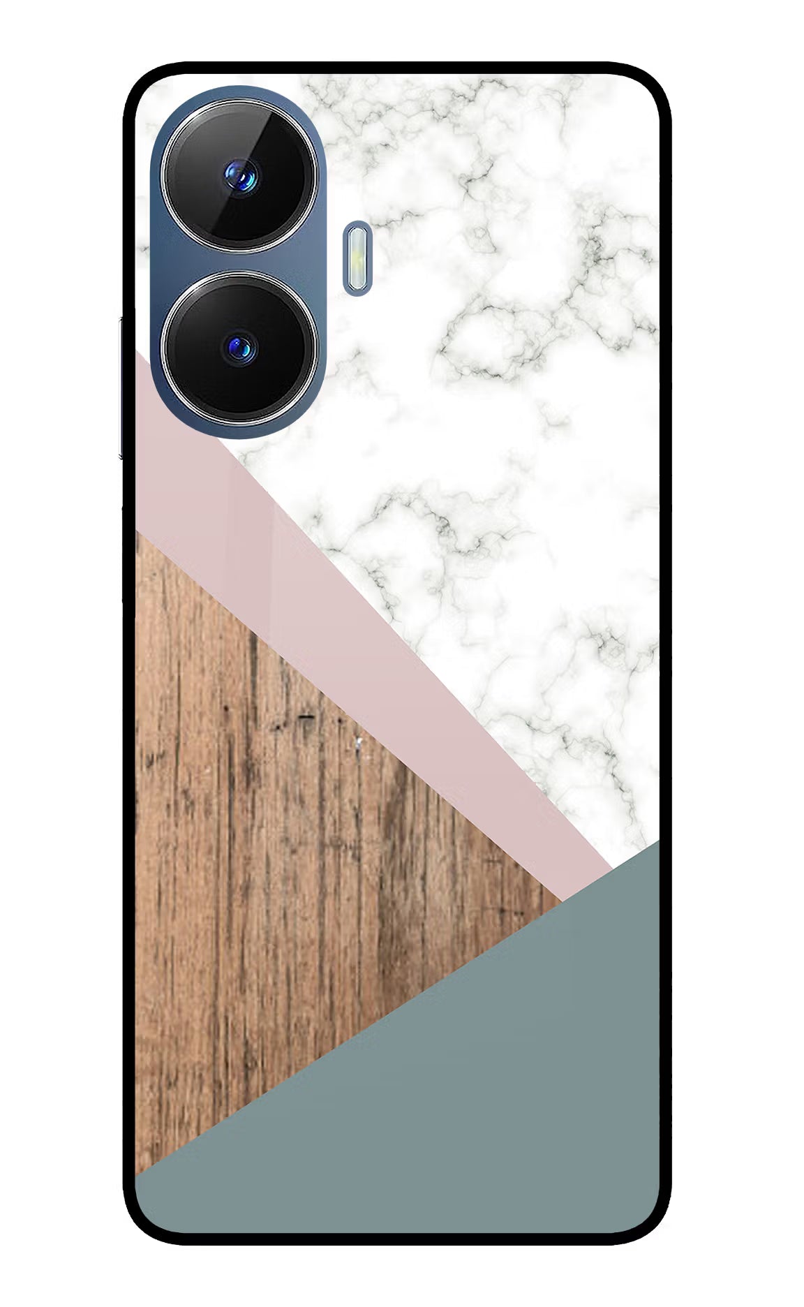 Marble wood Abstract Realme C55/N55 Glass Case Back Cover by Casekaro