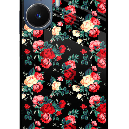 Rose Pattern Realme C55/N55 Glass Case