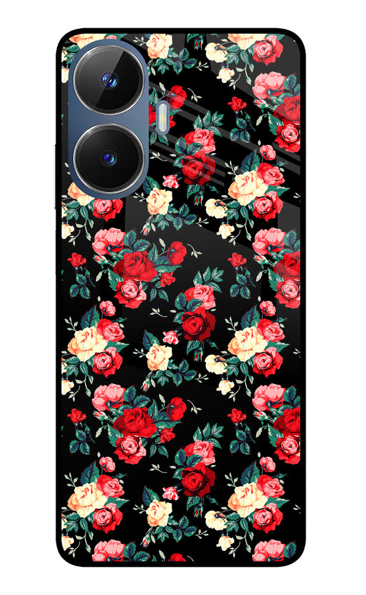 Rose Pattern Realme C55/N55 Glass Case