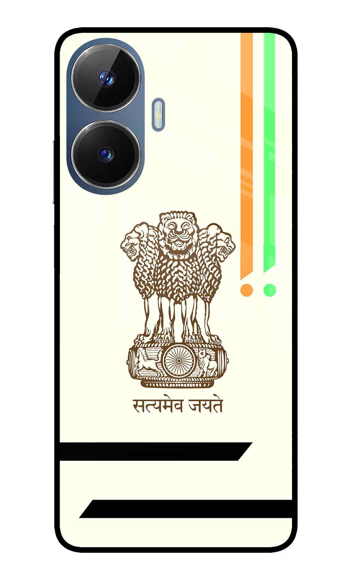 Satyamev Jayate Brown Logo Realme C55/N55 Glass Case