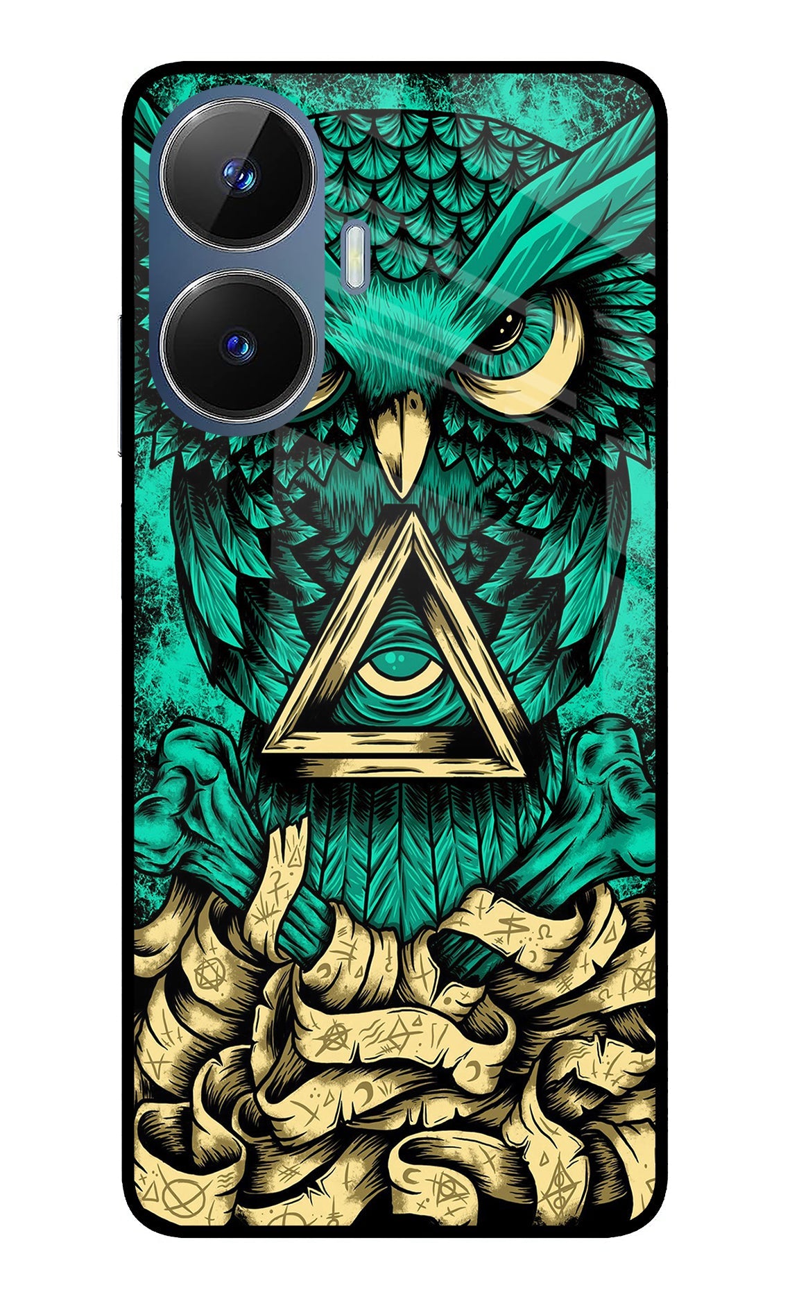 Green Owl Realme C55/N55 Glass Case