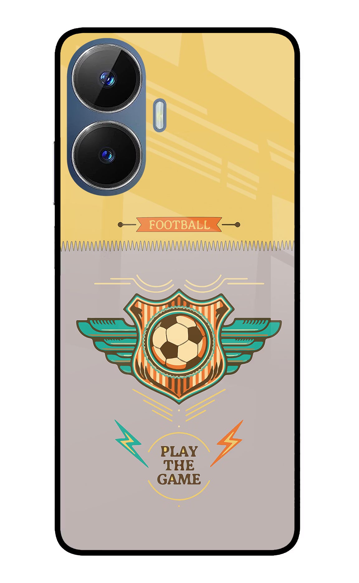 Football Realme C55/N55 Glass Case Back Cover by Casekaro