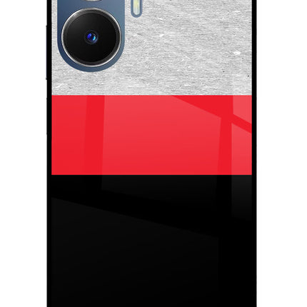 Tri Color Pattern Realme C55/N55 Glass Case Back Cover by Casekaro