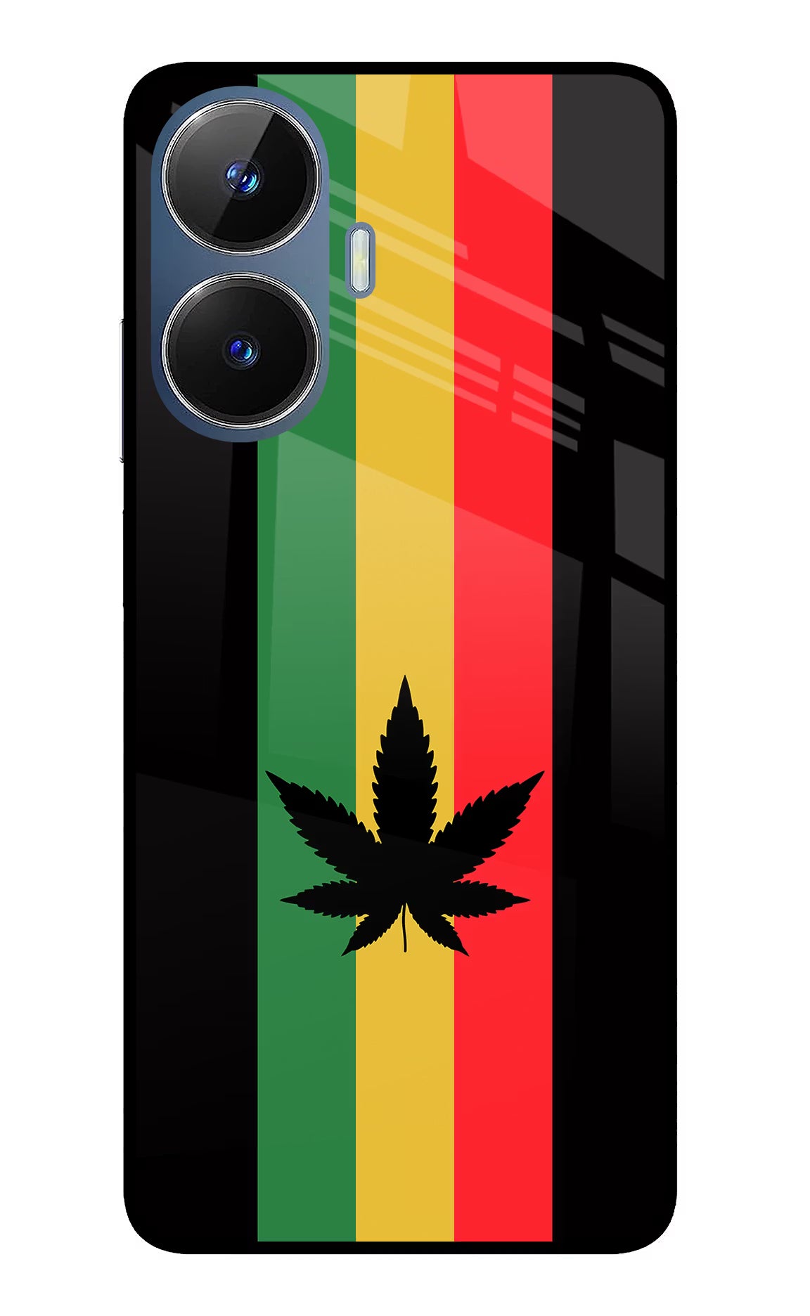 Weed Flag Realme C55/N55 Glass Case Back Cover by Casekaro