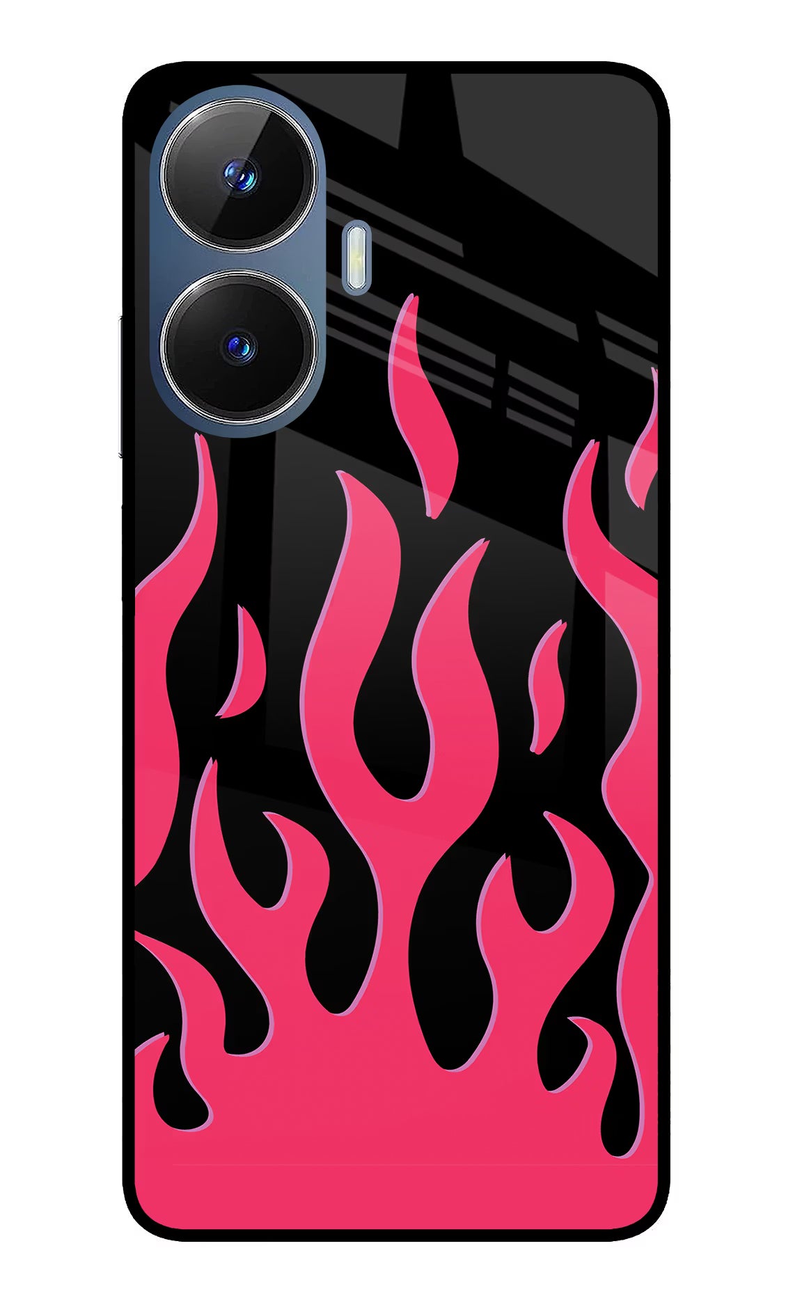 Fire Flames Realme C55/N55 Glass Case Back Cover by Casekaro