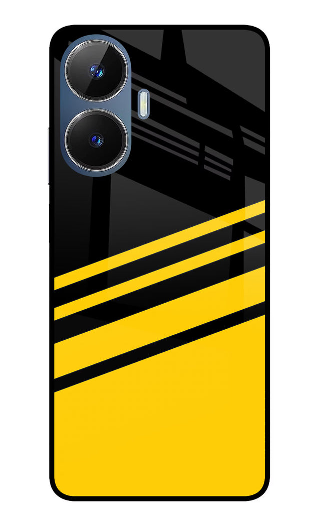 Yellow Shades Realme C55/N55 Glass Case Back Cover by Casekaro