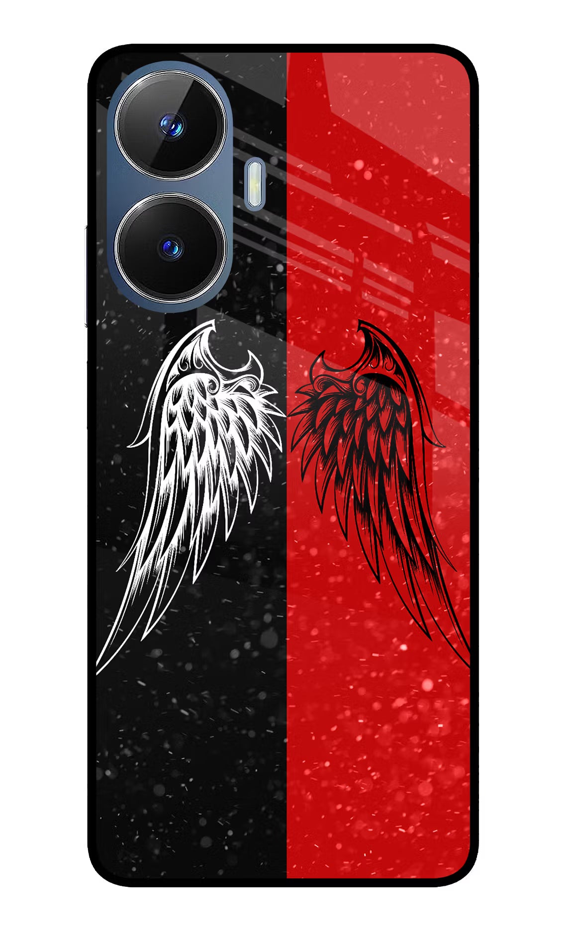 Wings Realme C55/N55 Glass Case Back Cover by Casekaro