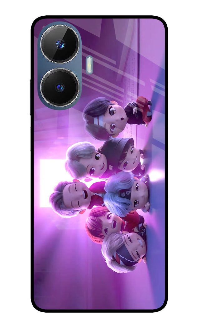BTS Chibi Realme C55/N55 Glass Case Back Cover by Casekaro