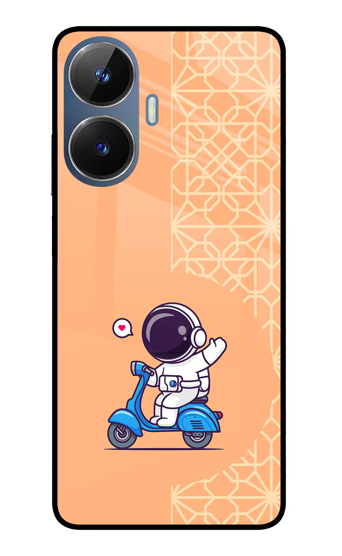 Cute Astronaut Riding Realme C55/N55 Glass Case