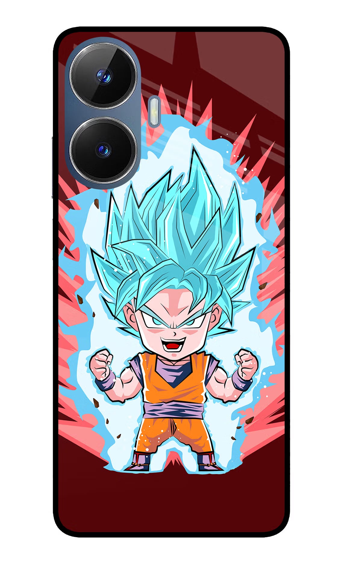Goku Little Realme C55/N55 Glass Case Back Cover by Casekaro