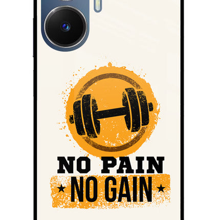 No Pain No Gain Realme C55/N55 Glass Case Back Cover by Casekaro