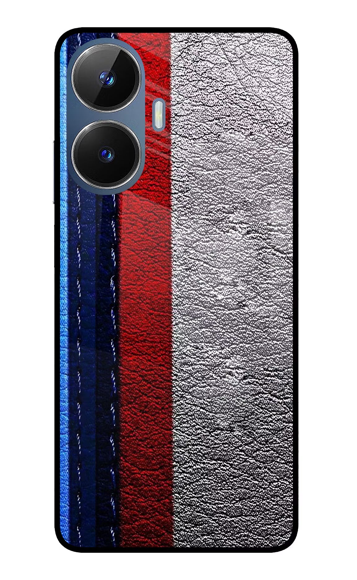 BMW Stripes Realme C55/N55 Glass Case Back Cover by Casekaro