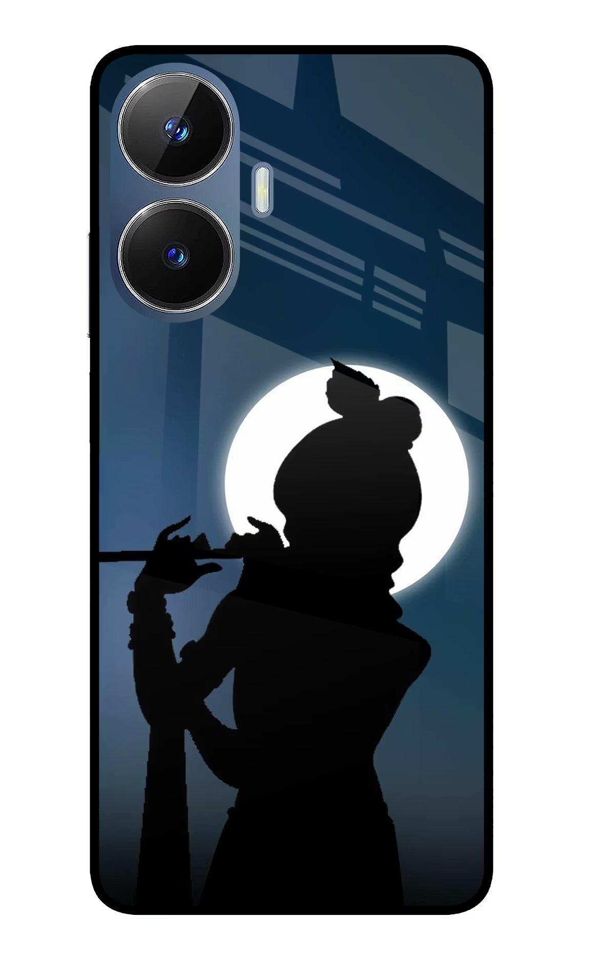 Shri Krishna Silhouette Realme C55/N55 Glass Case Back Cover by Casekaro
