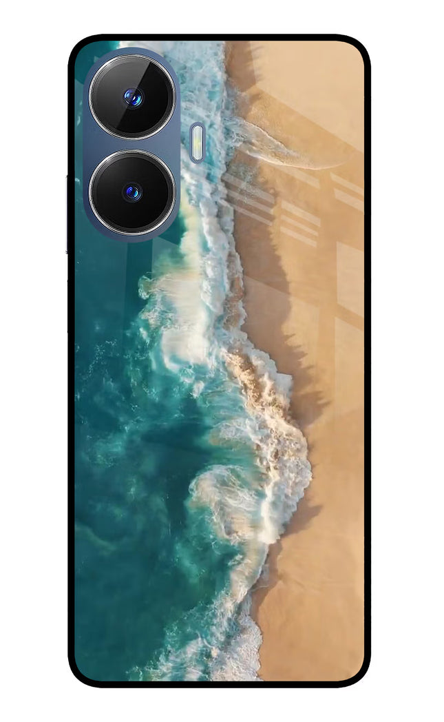 Ocean Beach Realme C55/N55 Glass Case Back Cover by Casekaro