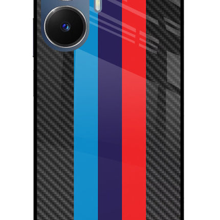BMW Stripes Pattern Realme C55/N55 Glass Case Back Cover by Casekaro