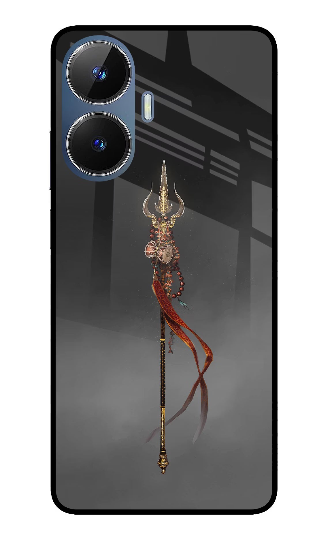 Shiv Trishul Realme C55/N55 Glass Case Back Cover by Casekaro