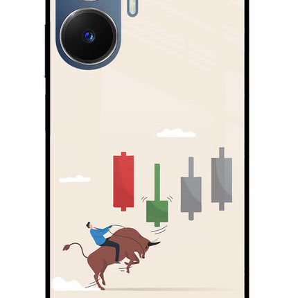 Bull Trading Momentum Realme C55/N55 Glass Case Back Cover by Casekaro