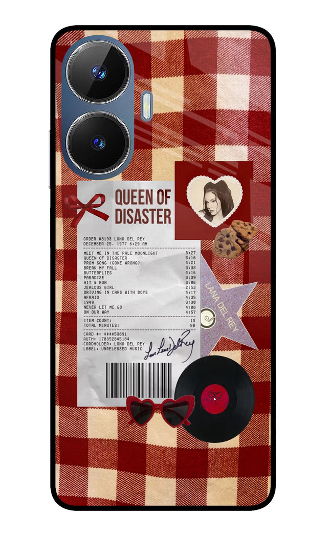 Queen of Disaster Realme C55/N55 Glass Case Back Cover by Casekaro