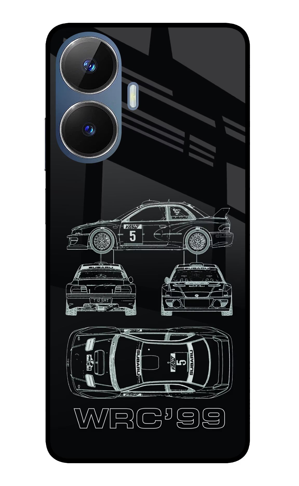 WRC'99 Realme C55/N55 Glass Case Back Cover by Casekaro