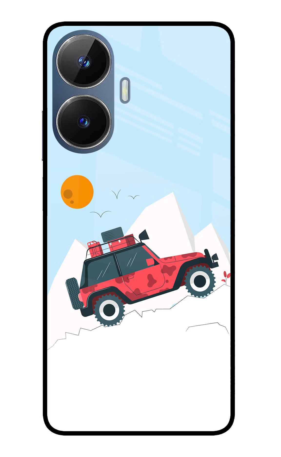 Mountain Trail Beast Realme C55/N55 Glass Case Back Cover by Casekaro